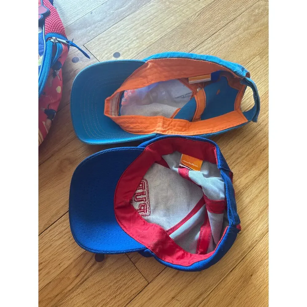 Paw Patrol Backpack & 2 Matching Hats Kids School Daycare Bundle